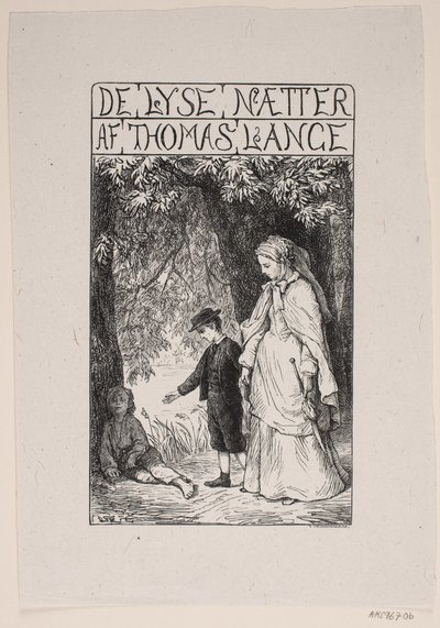 Titelblad voor Th. Lange "De lichte nachten" door F. Hendriksen