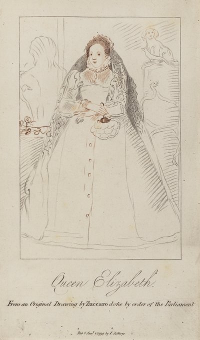Koningin Elizabeth I door Federico (after) Zuccari or Zuccaro