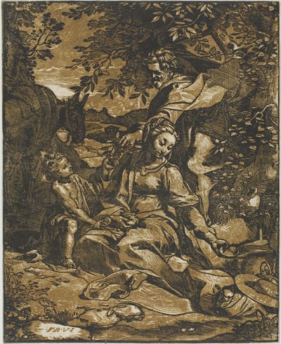 Rust op de vlucht naar Egypte door Federico Barocci
