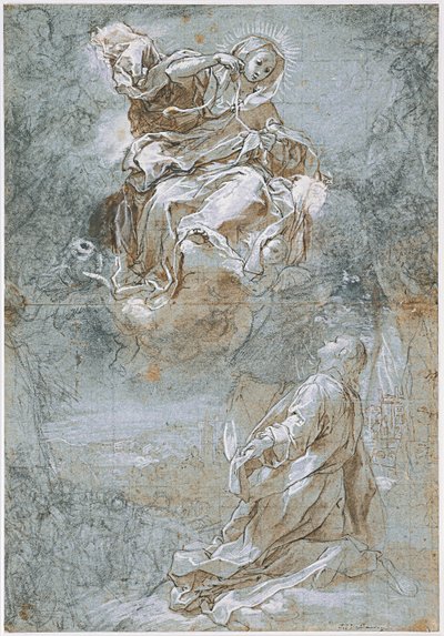 Het wonder van de heilige gordel (recto), ca. 1600-1610 door Federico Barocci