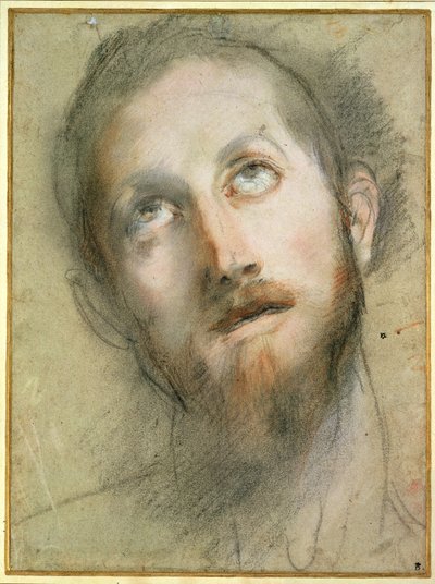 Studie voor het hoofd van Christus door Federico Fiori Barocci or Baroccio