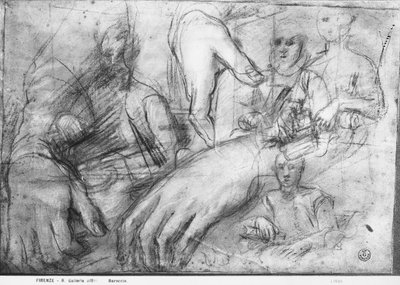 Studie van handen voor een portret van Ippolito della Rovere door Federico Fiori Barocci or Baroccio