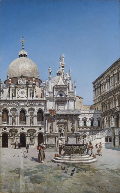 Binnenplaats van het Dogenpaleis, Venetië door Federico del Campo