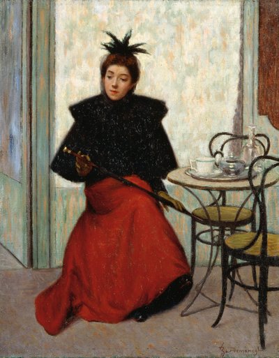 In het café, door Federico Zandomeneghi door Federigo Zandomeneghi