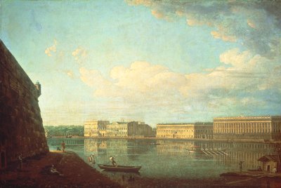 De Paleiskade gezien vanaf de Peter en Paul Vesting, Sint-Petersburg door Fedor Yakovlevich Alekseev