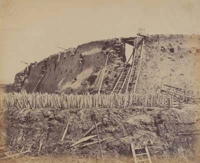 Hoek van het Noordelijke Taku Fort waar de Fransen binnenkwamen, 21 augustus 1860, 1860 door Felice Beato