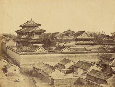 Eerste aanzicht van Peking, genomen vanaf de Antin-poort, oktober 1860 door Felice Beato