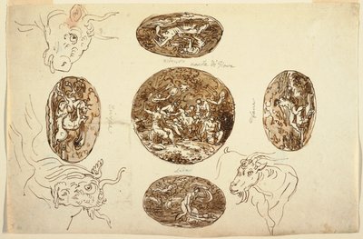 Daden van Jupiter, voor een Plafond door Felice Giani