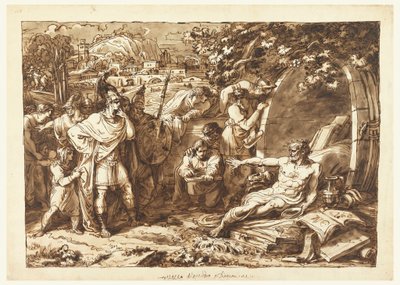 Alexander de Grote en Diogenes door Felice Giani