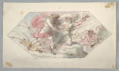 Tekening, Apollo en Daphne, 1796-98 door Felice Giani