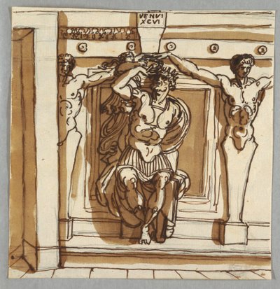 Godfried van Bouillon, naar Giulio Romano en Raphael Sanzio door Felice Giani