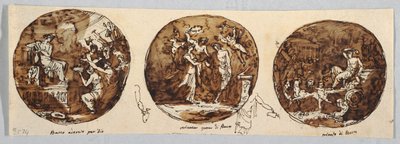 Drie Bacchus-onderwerpen: Bacchus aanbeden door Felice Giani