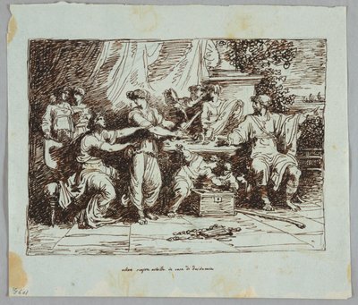 Ulysses ontdekt Achilles in Scyros door Felice Giani
