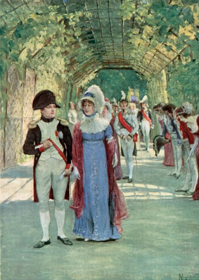 Napoleon en Marie Louise in Compiegne door Felicien baron de Myrbach Rheinfeld