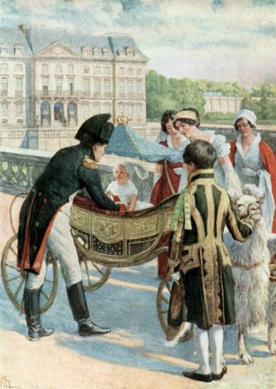 Napoleon en de koning van Rome op het terras in Meudon door Felicien baron de Myrbach Rheinfeld