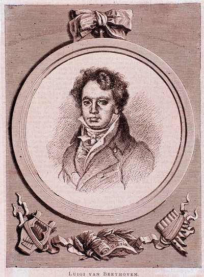 Portret van de Duitse componist Ludwig van Beethoven door Felix Auguste Clement