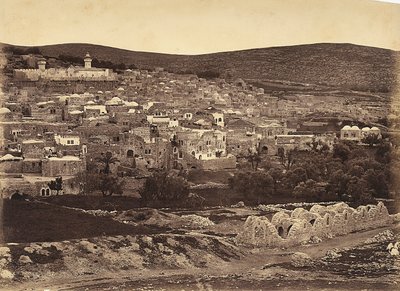 Panoramisch uitzicht op Nazareth, Israël door Félix Bonfils
