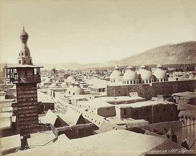 Uitzicht op de christelijke wijk in Damascus, Syrië door Félix Bonfils