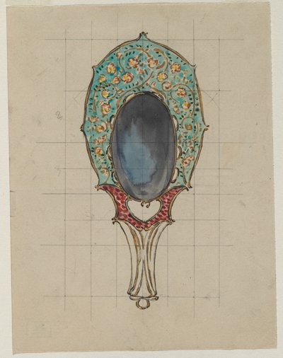 Ontwerp voor een handspiegel, ca. 1900-1902 door Felix Bracquemond