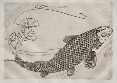 Dinerservies (Rousseau servies): Grote vis in Japanse stijl (nr. 19) door Felix Bracquemond