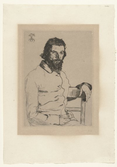 Portret van kunstenaar Charles Méryon door Felix Bracquemond