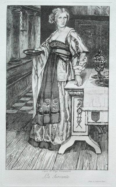 De Dienstmeid, naar H. Leys, 1868 door Felix Bracquemond