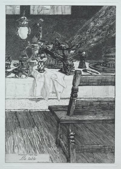 De tafel, naar H. Leys, 1868 door Felix Bracquemond