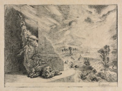 Het wilde konijn door Felix Bracquemond