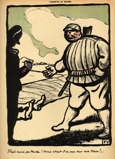 Een landeigenaar doodt een zwerver, uit 