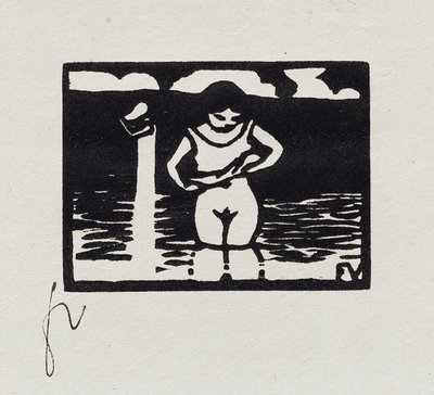 Meisje dat haar Shirt Uittrekt, VI uit "Les Petites Baigneuses", 1893 door Felix Edouard Vallotton