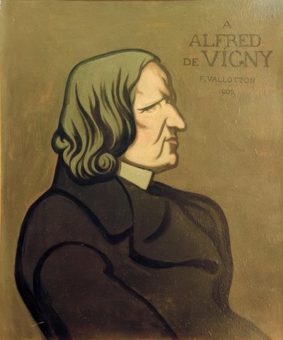 Portret van Vigny, decoratief schilderij door Felix Edouard Vallotton