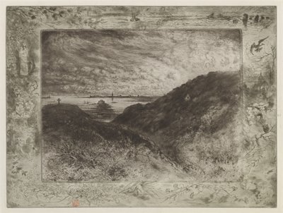 De klif: Baai van Saint-Malo door Felix Hilaire Buhot