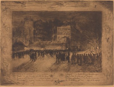 La Place des Martyrs en La Taverne du Bagne, 1885 door Felix Hilaire Buhot
