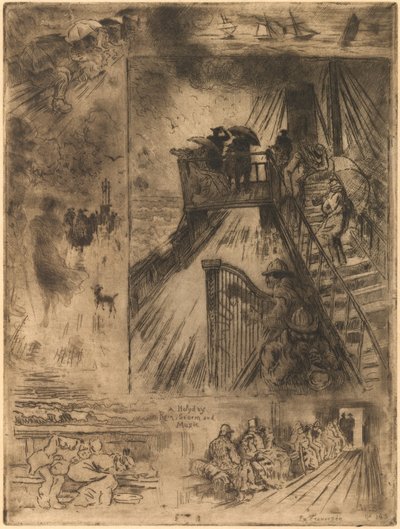 De overtocht door Felix Hilaire Buhot