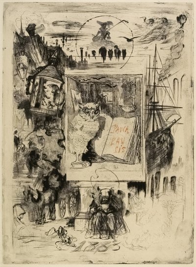 Le Hibou (De Uil), 1883 door Felix Hilaire Buhot