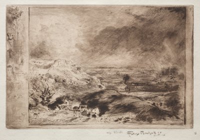 De storm, naar Constable door Felix Hilaire Buhot