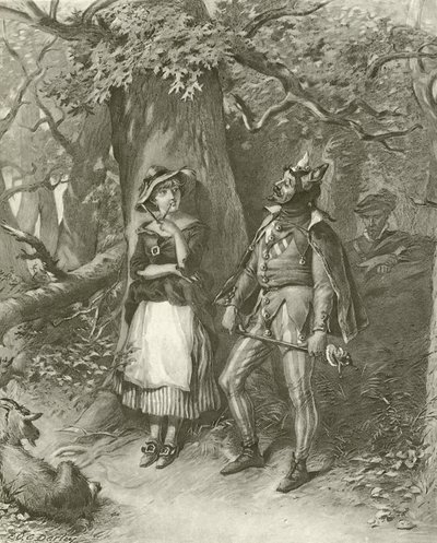 Zoals je het leuk vindt. Act III, Scene III door Felix Octavius Carr Darley