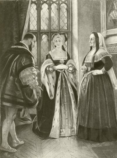 Koning Hendrik VIII. Act II, Scene III (gravure) door Felix Octavius Carr Darley