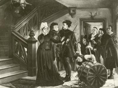 Vrolijke vrouwtjes van Windsor. Act IV-Scene II door Felix Octavius Carr Darley