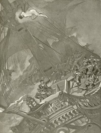 De Storm. Act I, Scène I (gravure) door Felix Octavius Carr Darley