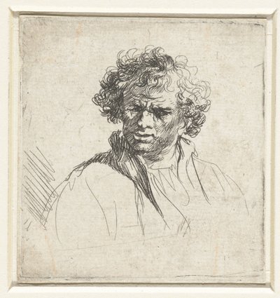 Buste van man met vertrokken gezicht door Ferdinand Bol (possibly)