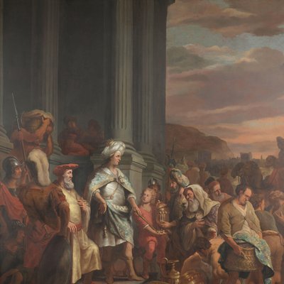 Koning Cyrus Overhandigt de Schat Geroofd uit de Tempel van Jeruzalem door Ferdinand Bol