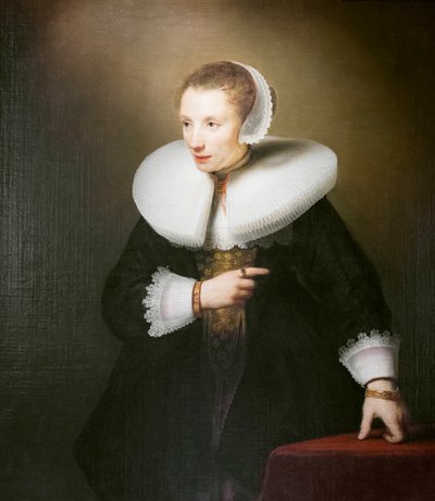Portret van een onbekende vrouw door Ferdinand Bol