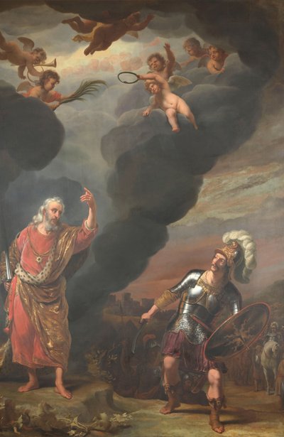 De kapitein van Gods leger verschijnt aan Jozua door Ferdinand Bol