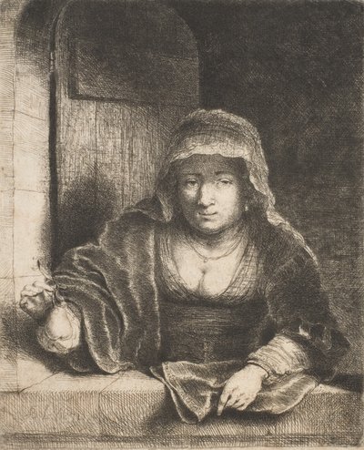 Vrouw met een Peer door Ferdinand Bol