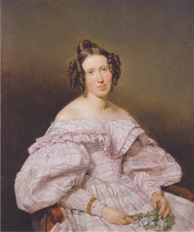 Portret van een vrouw door Ferdinand Georg Waldmüller