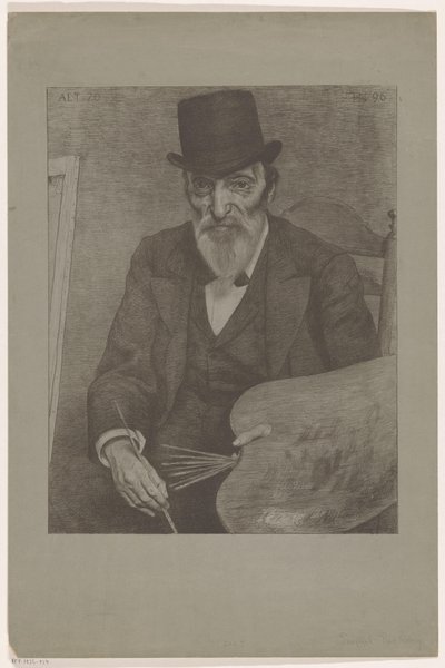 Portret van Hendrik Valkenburg door Ferdinand Hart Nibbrig (signed by artist)