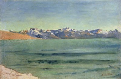 Zonsopgang boven Mont Blanc, ca. 1890 door Ferdinand Hodler