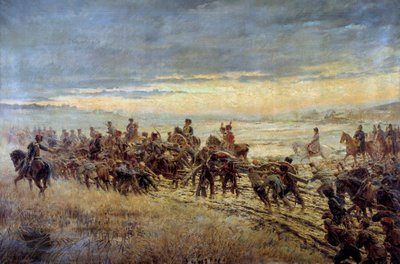 De vooravond van de Slag bij Montmirail 10/02/1814 door Ferdinand Joseph Gueldry
