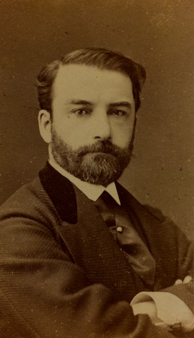 Portret van Léon Joseph Florentin Bonnat, Franse schilder; carte de visite door Ferdinand Mulnier
